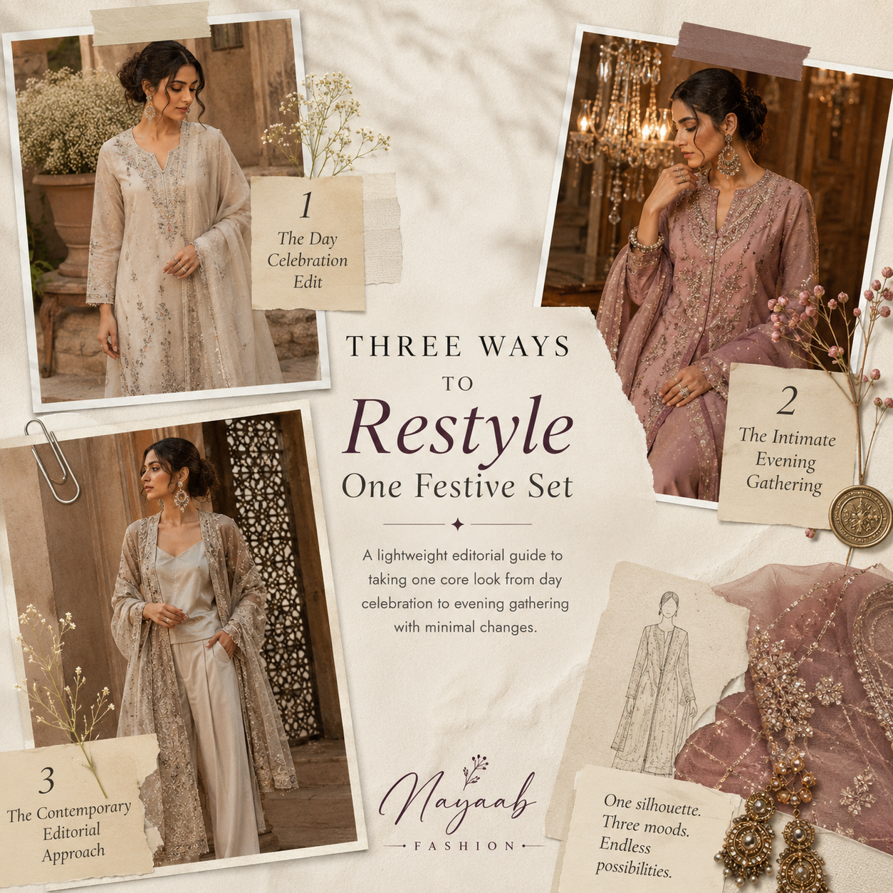 Three Ways to Restyle One Festive Set