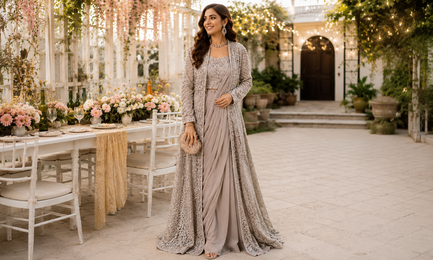 Draped Stitched Saree