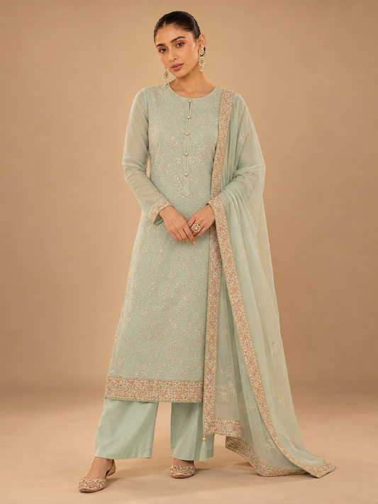 Saanvi Pastel Heritage Suit Set