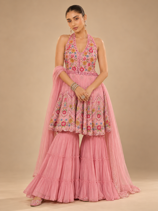 Nayaab Gulnaar Blossom Sharara Set