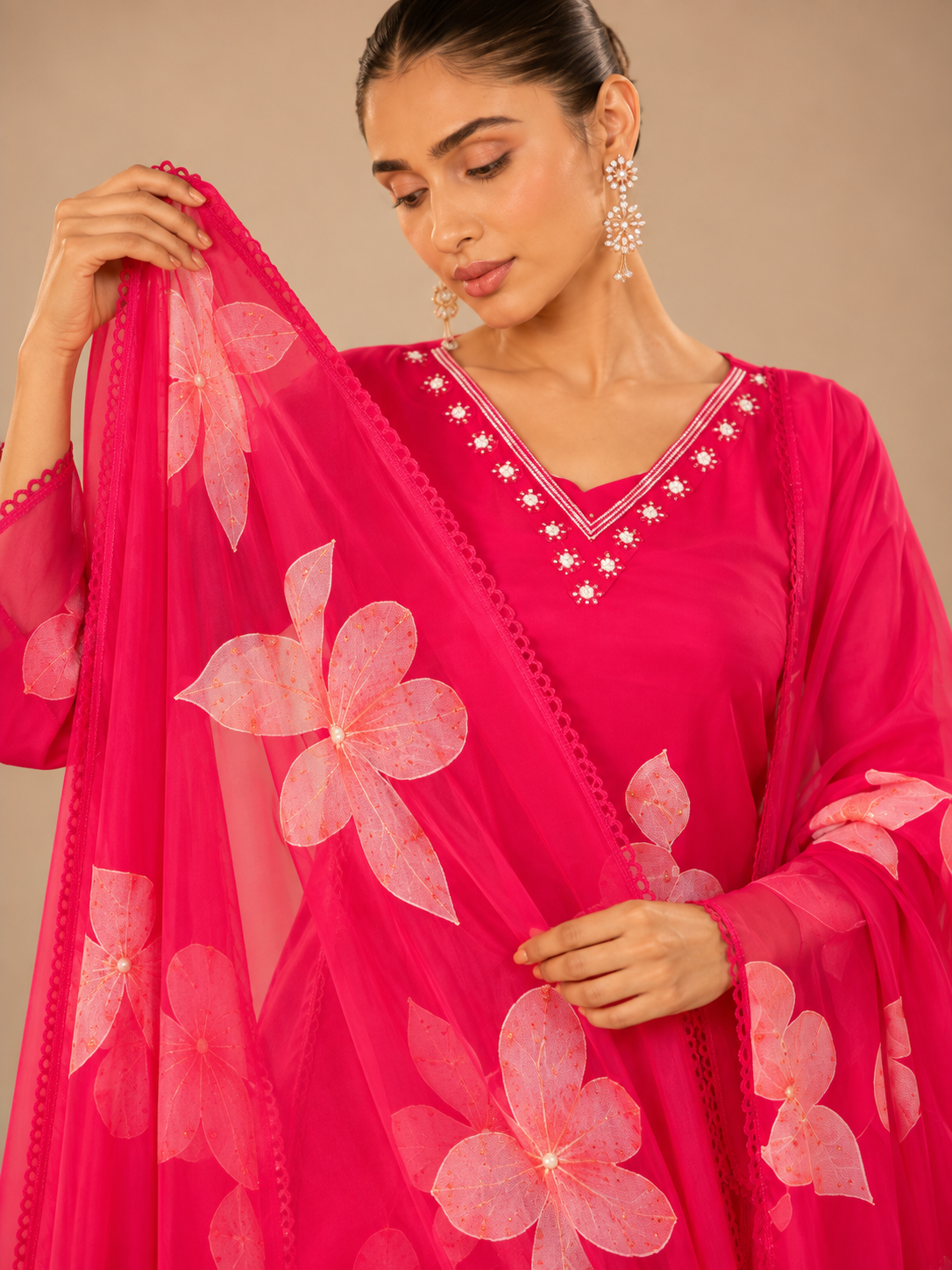 Rhea Blossom Organza Suit Set