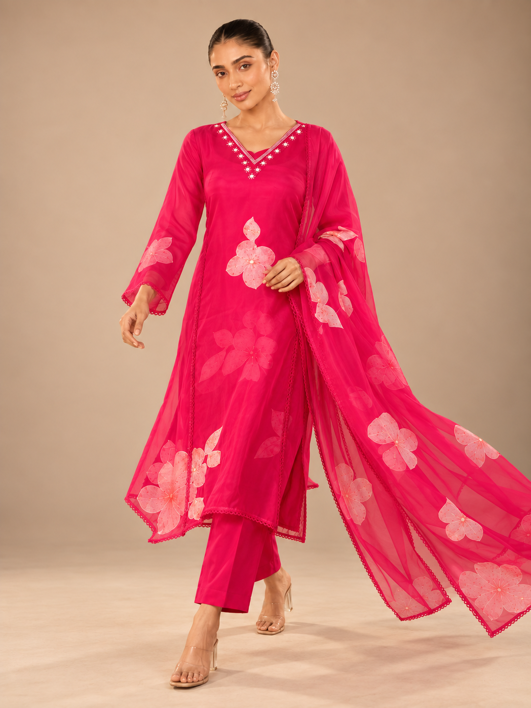 Rhea Blossom Organza Suit Set