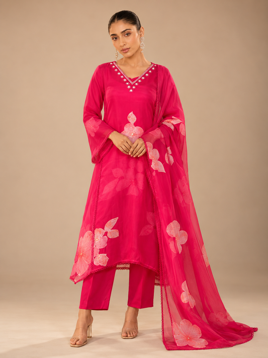 Rhea Blossom Organza Suit Set
