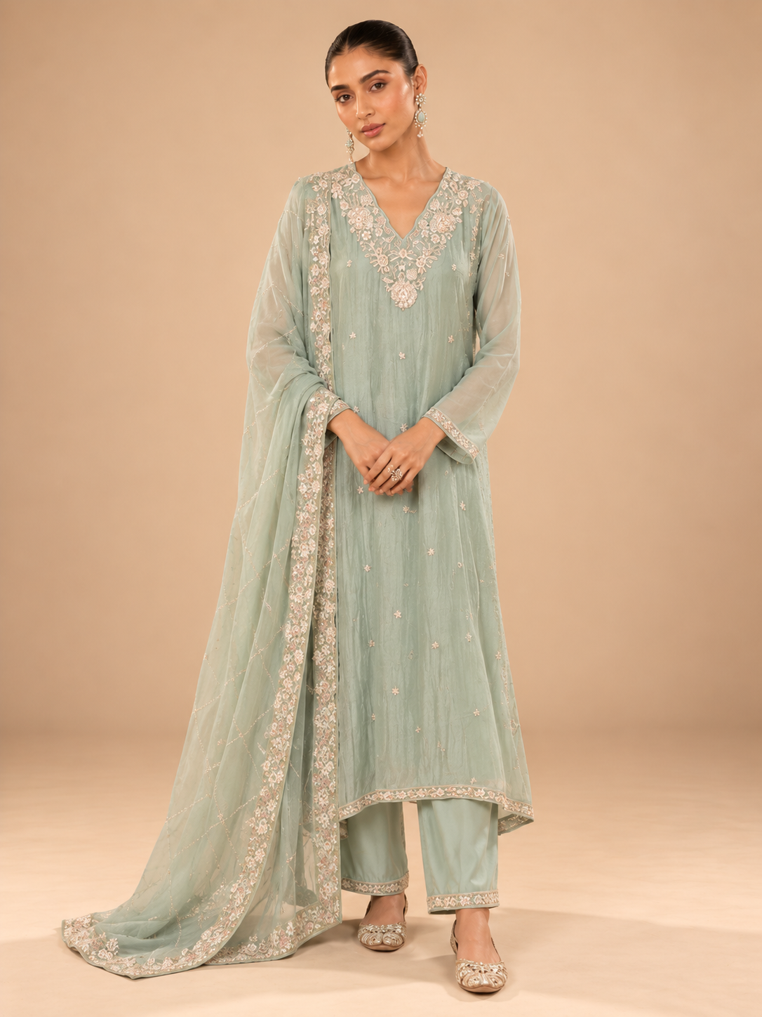 Abeer Floral Pearl Suit Set
