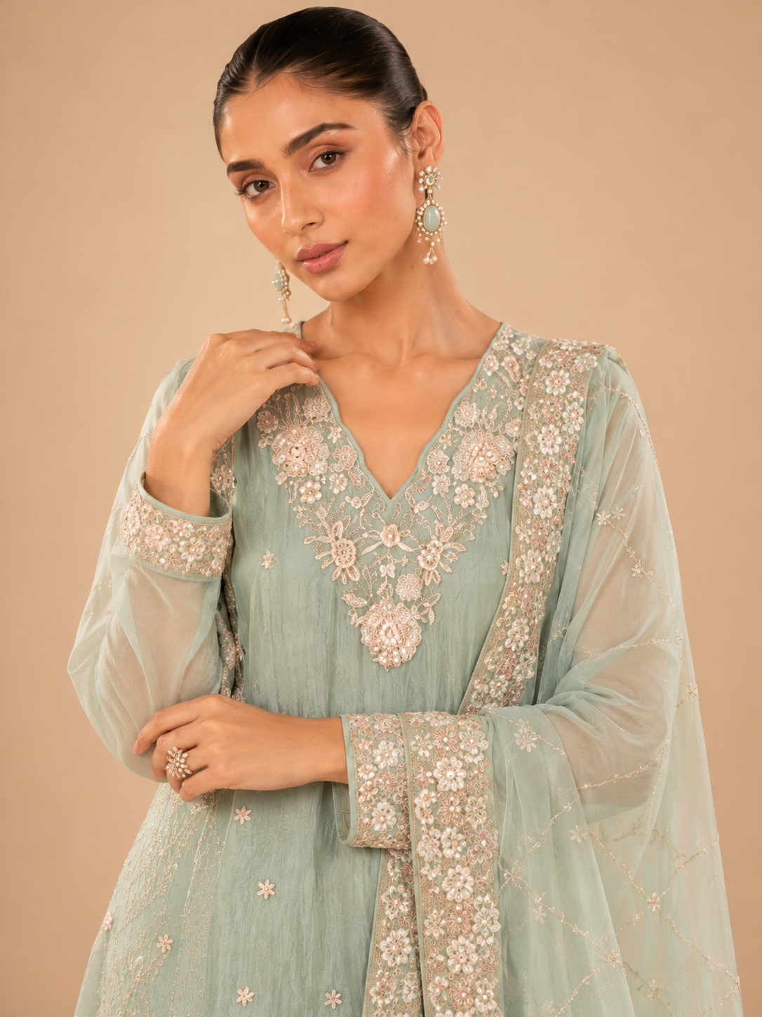 Abeer Floral Pearl Suit Set