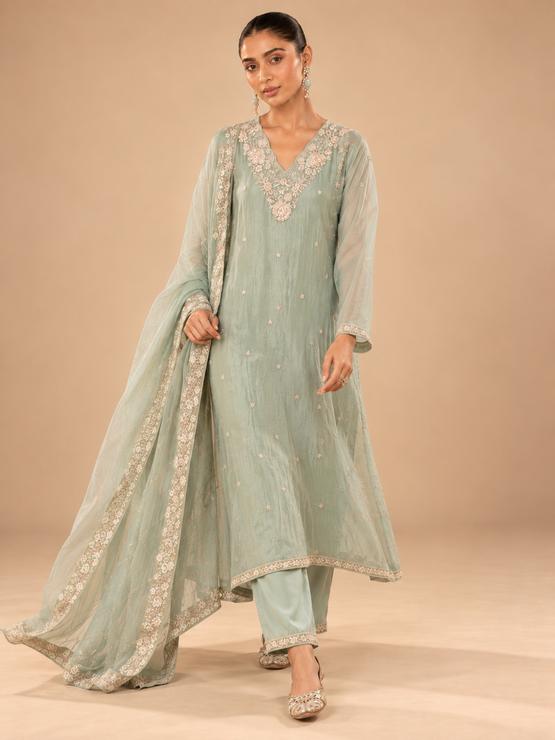 Abeer Floral Pearl Suit Set