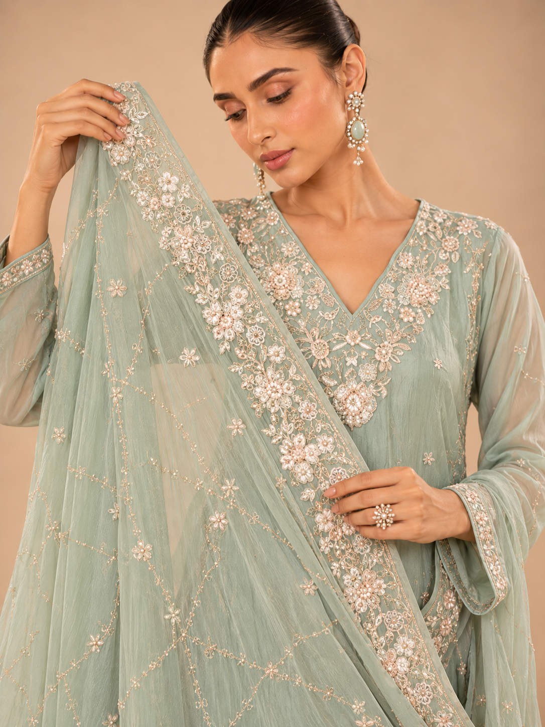 Abeer Floral Pearl Suit Set