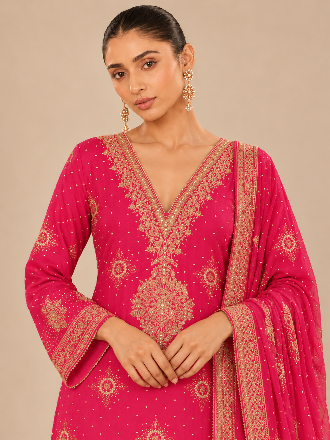 Gulrani – Rani Pink Embroidered Suit